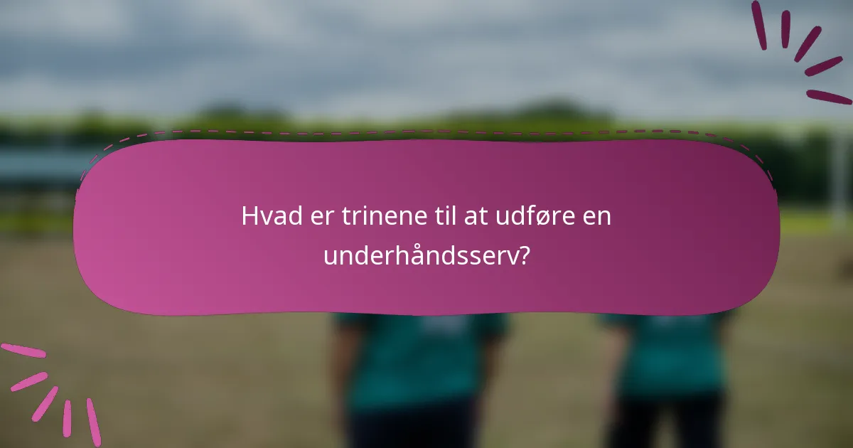 Hvad er trinene til at udføre en underhåndsserv?